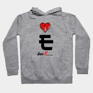 Initial love letter E for valentine Hoodie